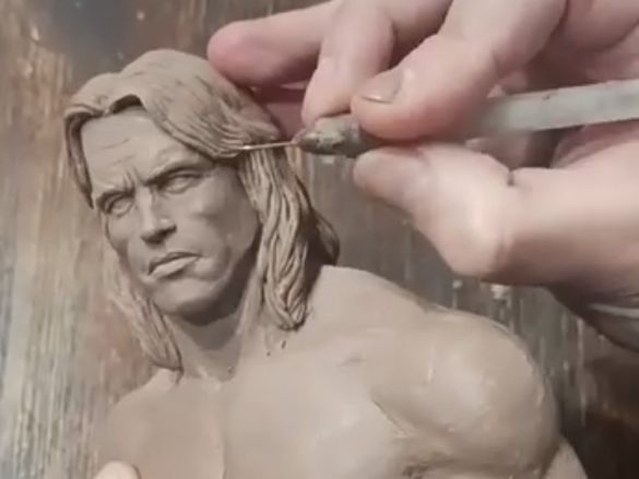 Empezamos con los detalles del pelo, Conan el bárbaro